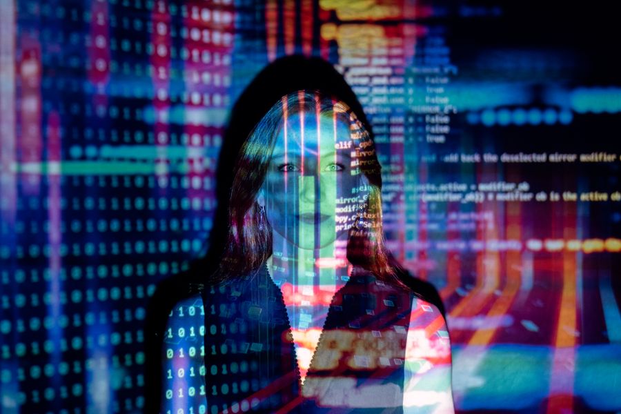 Cyber security specialist with projected code