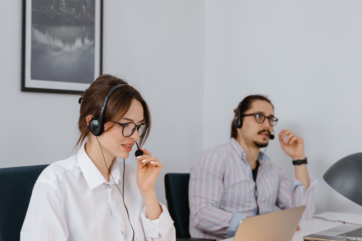 Call center agents using VoIP headsets